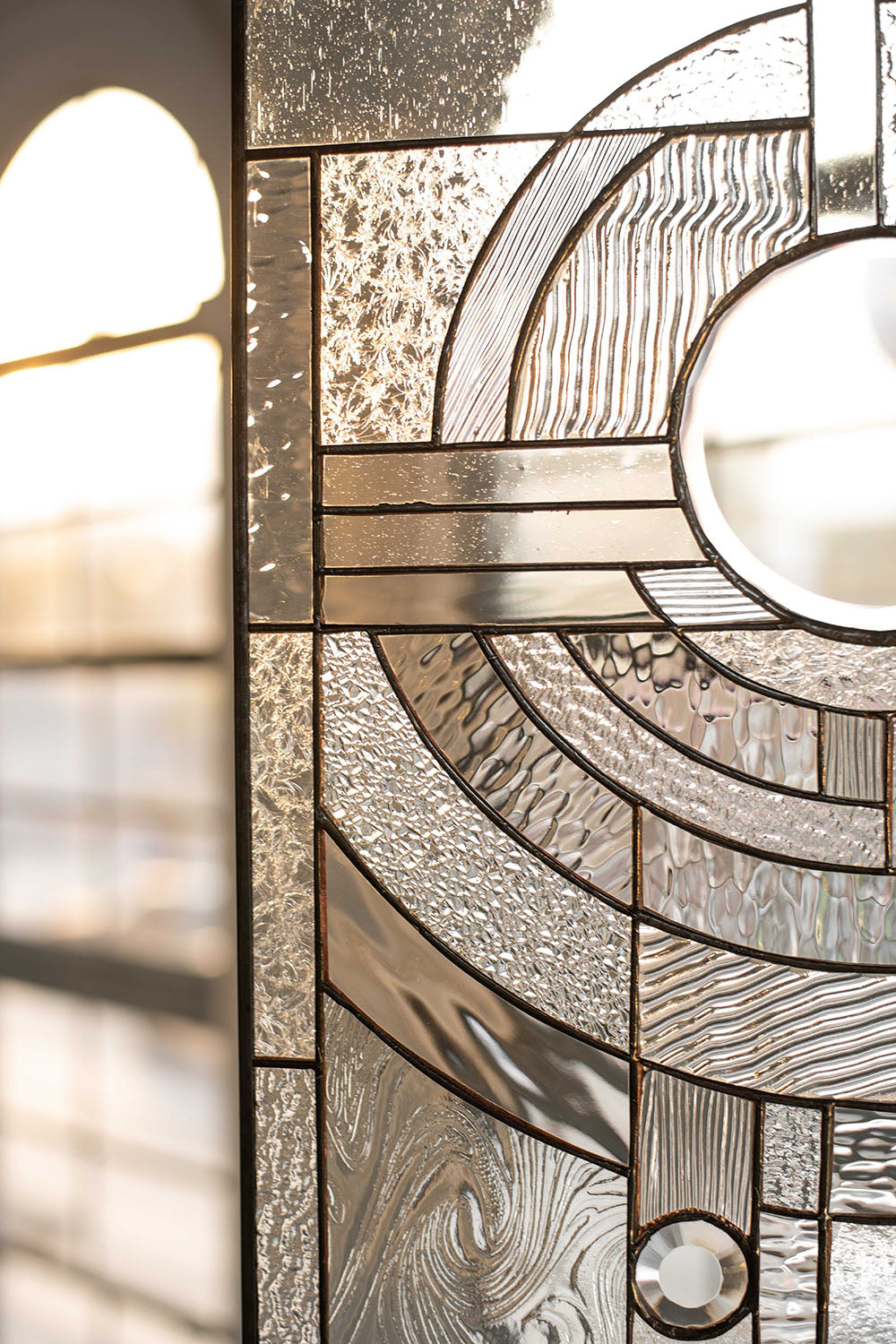 "Moon Rising" Stained Glass Panel