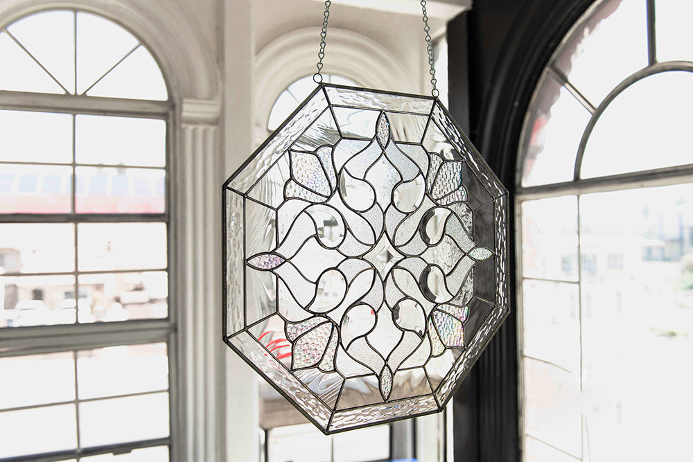 Octagonal Beveled Stained Glass Suncatcher