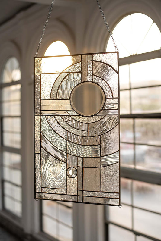 "Moon Rising" Stained Glass Panel